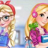 Игра Эльза и Рапунцель в Колледже