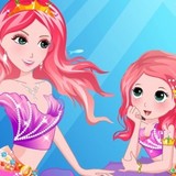 Игра Русалка с Дочкой: Одевалки на Двоих Русалка с Дочкой: Одевалки на Двоих