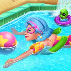Игра Галактические Девочки: Плавательный Бассейн Игра Галактические Девочки: Плавательный Бассейн
