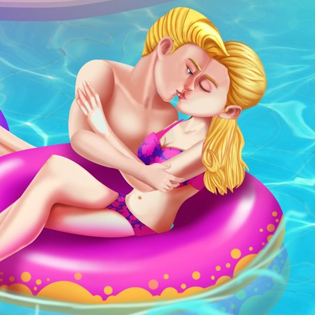 Игра Поцелуи в Бассейне: Летняя Любовь