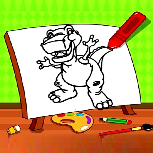 Игра Легкая Детская Раскраска: Динозавры