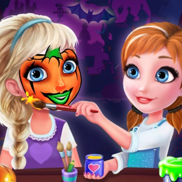 Игра Холодные Сестры: Хеллоуинский Макияж Игра Холодные Сестры: Хеллоуинский Макияж