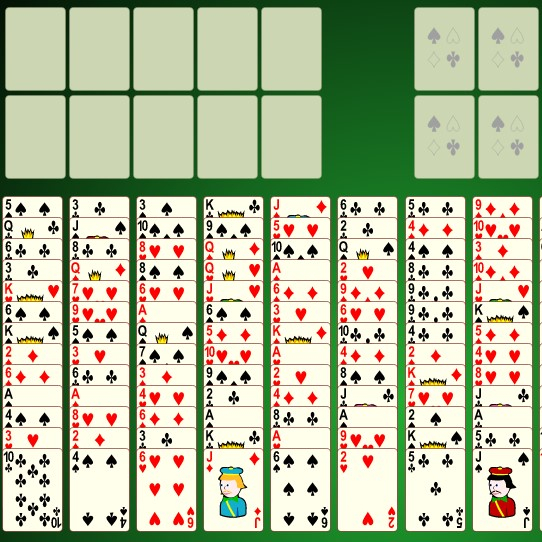 Игра Свободная Ячейка: 3 Колоды