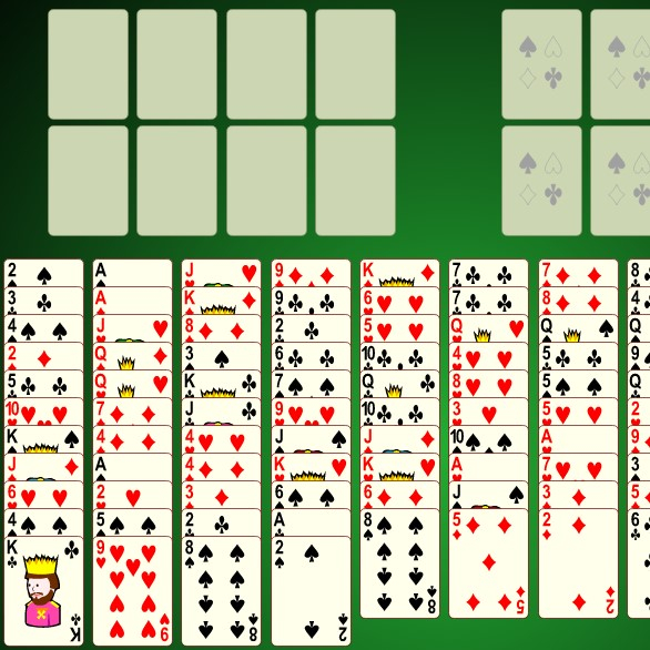 Игра Свободная Ячейка: 2 Колоды