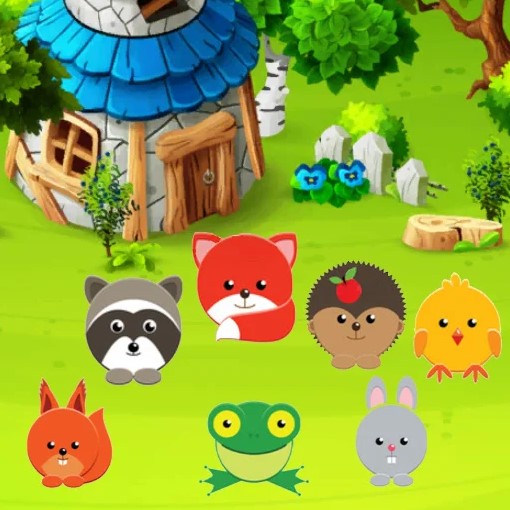 Игра Лесные Зверята: Три в Ряд