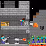 Игра Нубики строят базу против зомби Игра Нубики строят базу против зомби