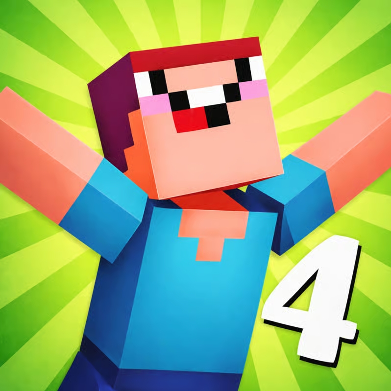 Игра Нубик Против Профи 4: Счастливый Блок