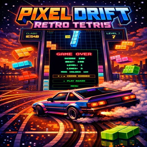 Игра Пиксель Дрифт Ретро Тетрис